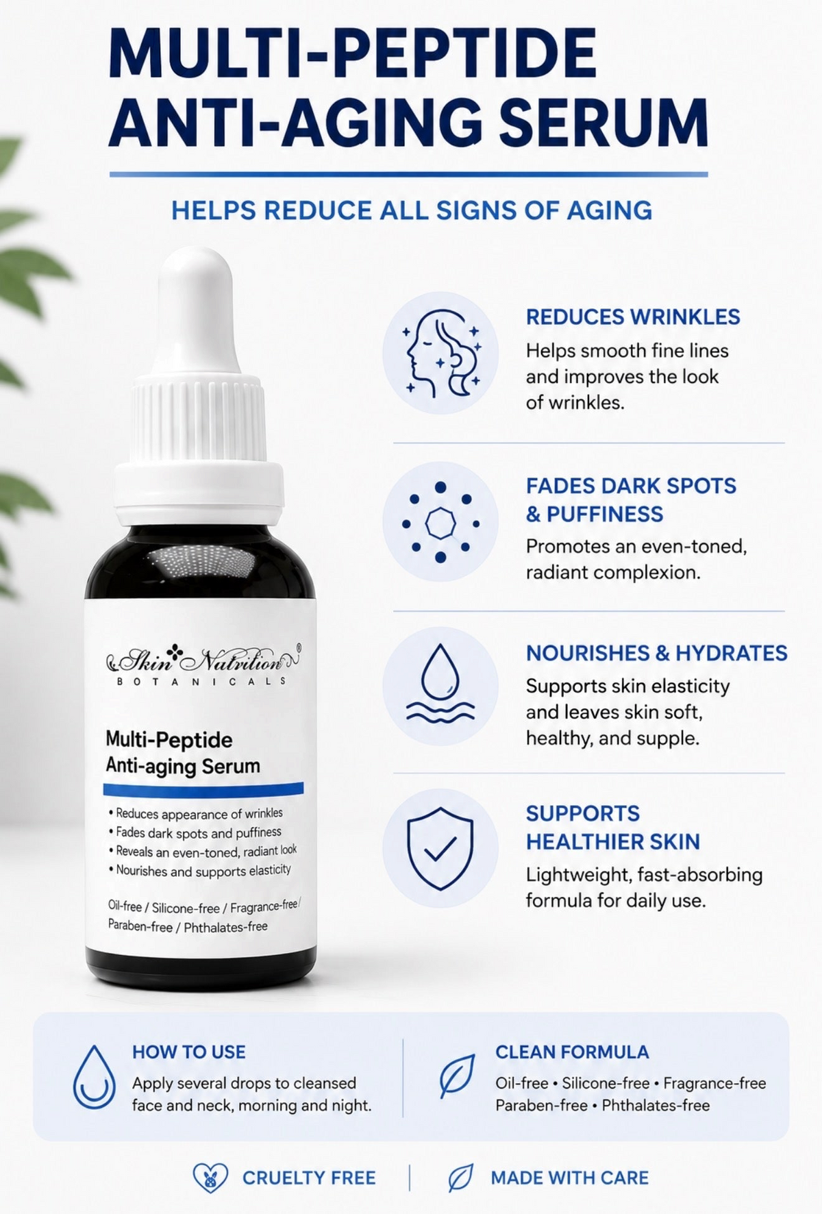 Skin Nutrition Botanicals Multi-Peptide Anti-Aging Serum 1 fl oz