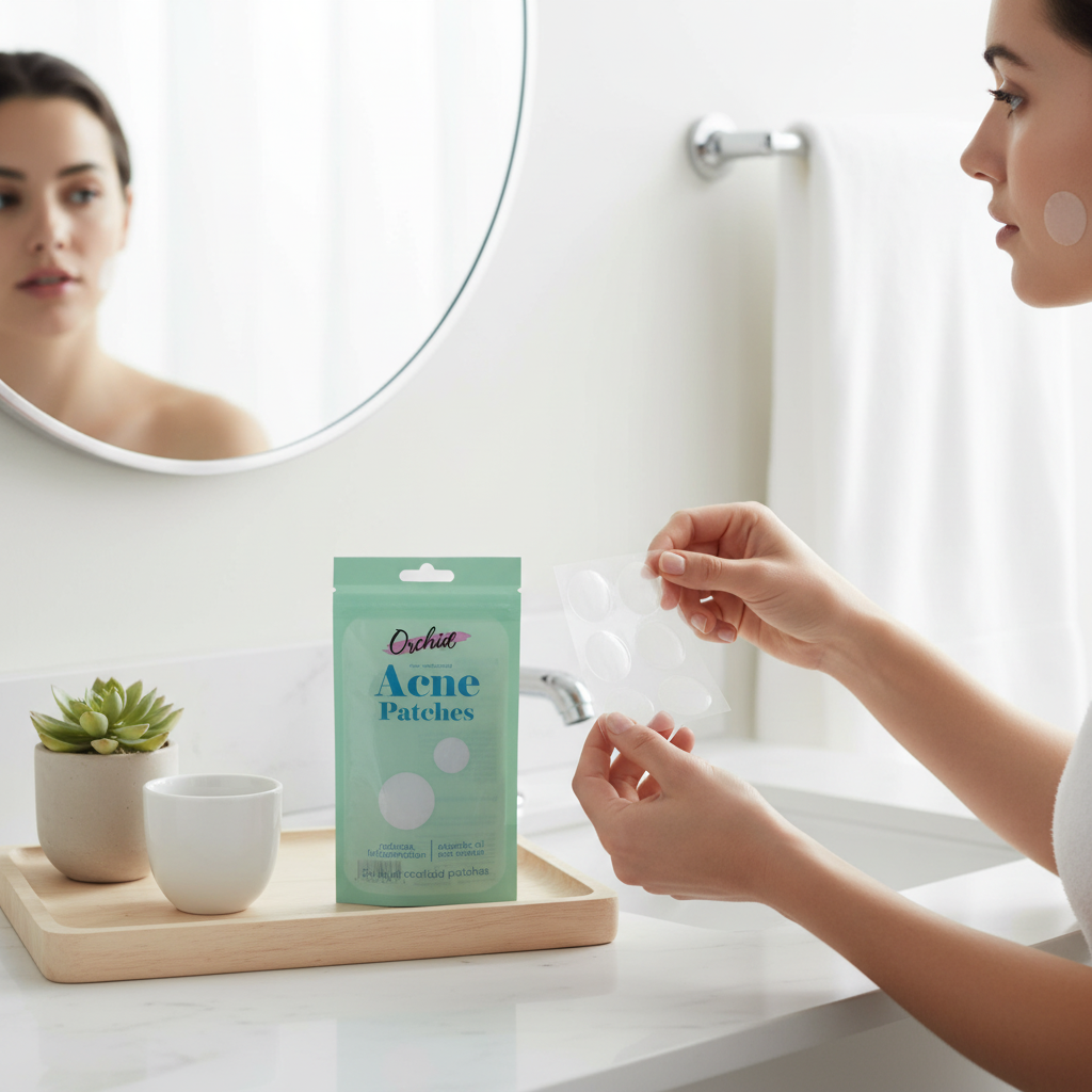 Orchie hydrocolloid acne patch sizes, 8 mm and 12 mm