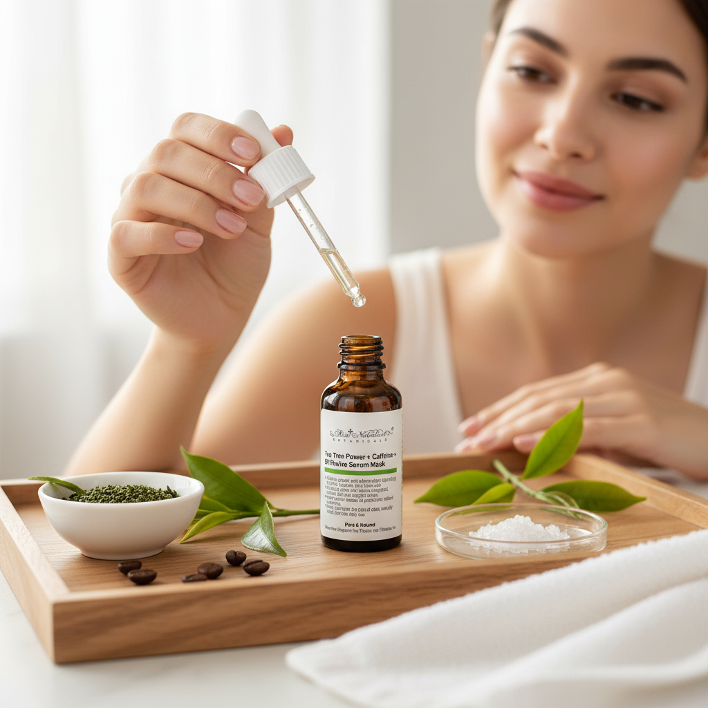 Skin Nutrition Botanicals Tea Tree Power + Caffeine + B5 Revive Serum Mask 1 fl oz