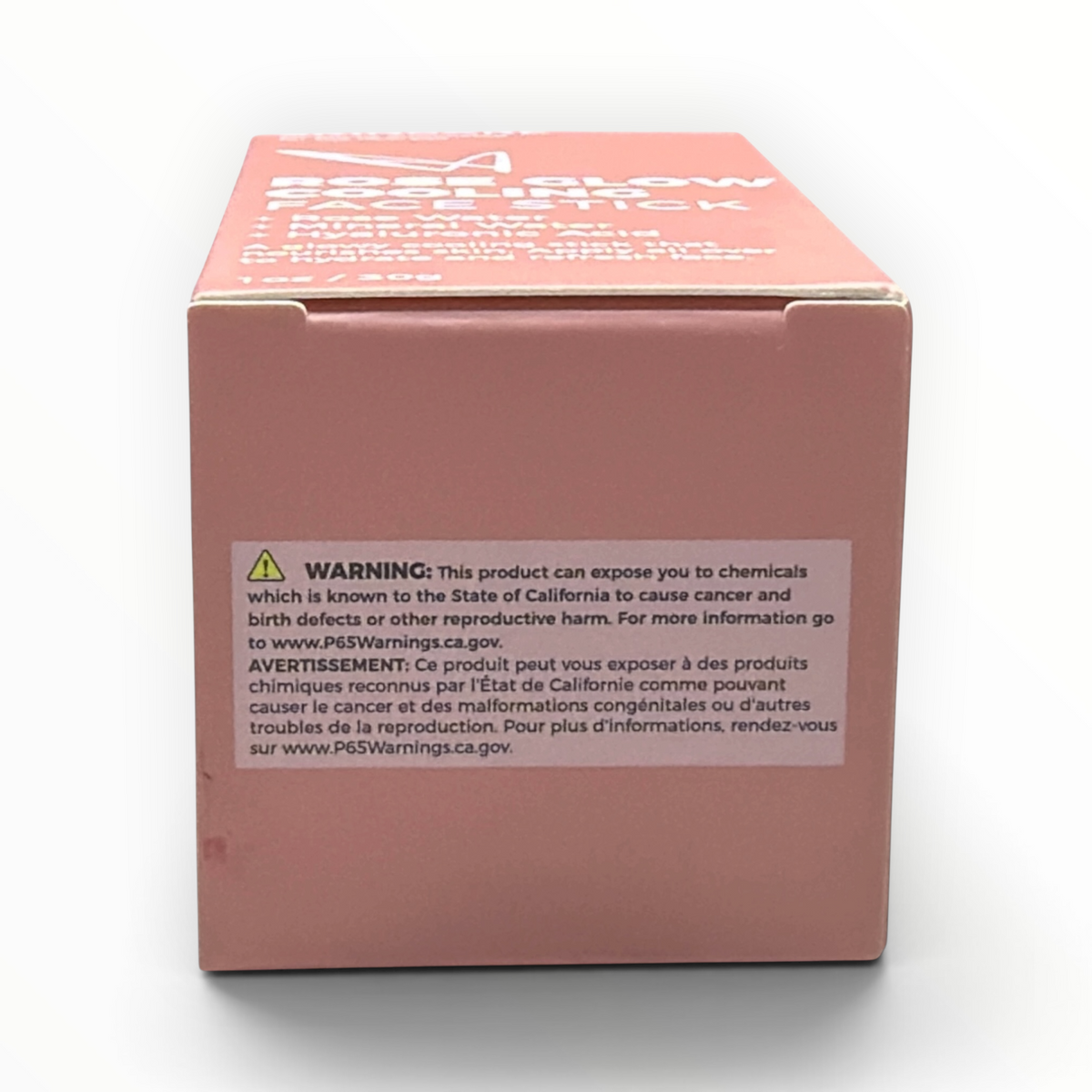 LASplash Rose Glow Cooling Face Stick California Proposition 65 warning label
