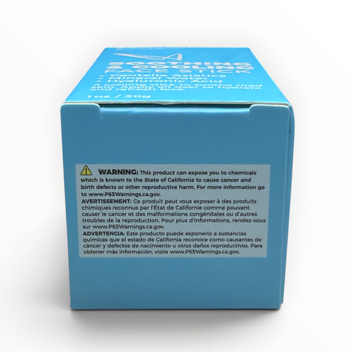 LA Splash Centella Face Stick California Proposition 65 warning label