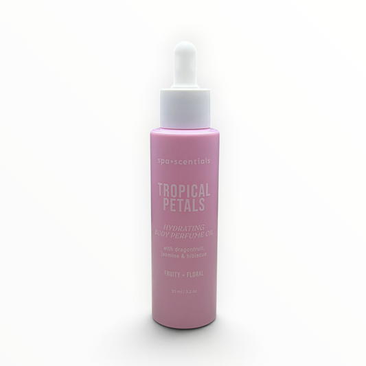 spa·scentials Tropical Petals Hydrating Body Perfume Oil 3.2 fl oz dropper bottle
