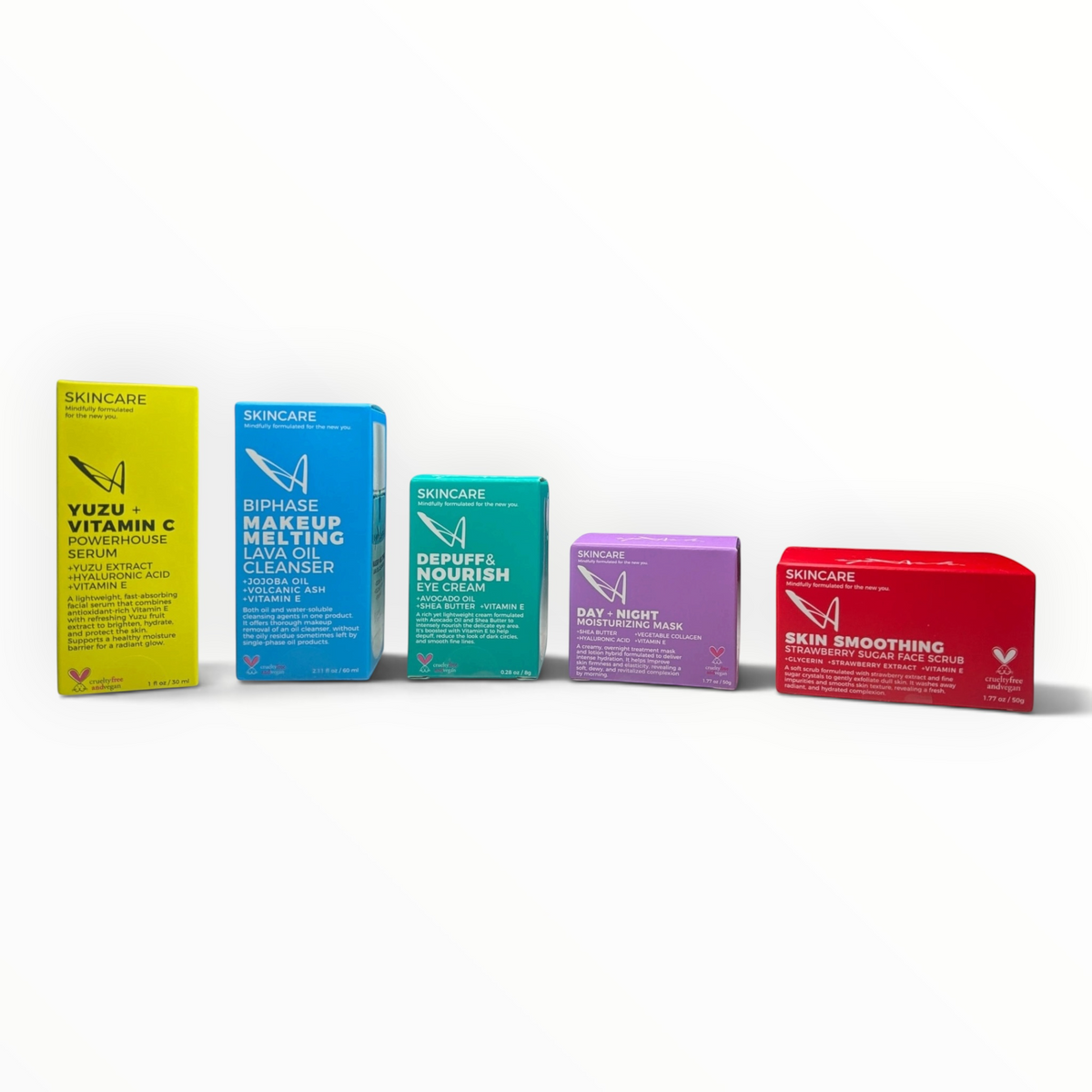 LASplash Cosmetics 5-piece skincare set with individually boxed facial care products