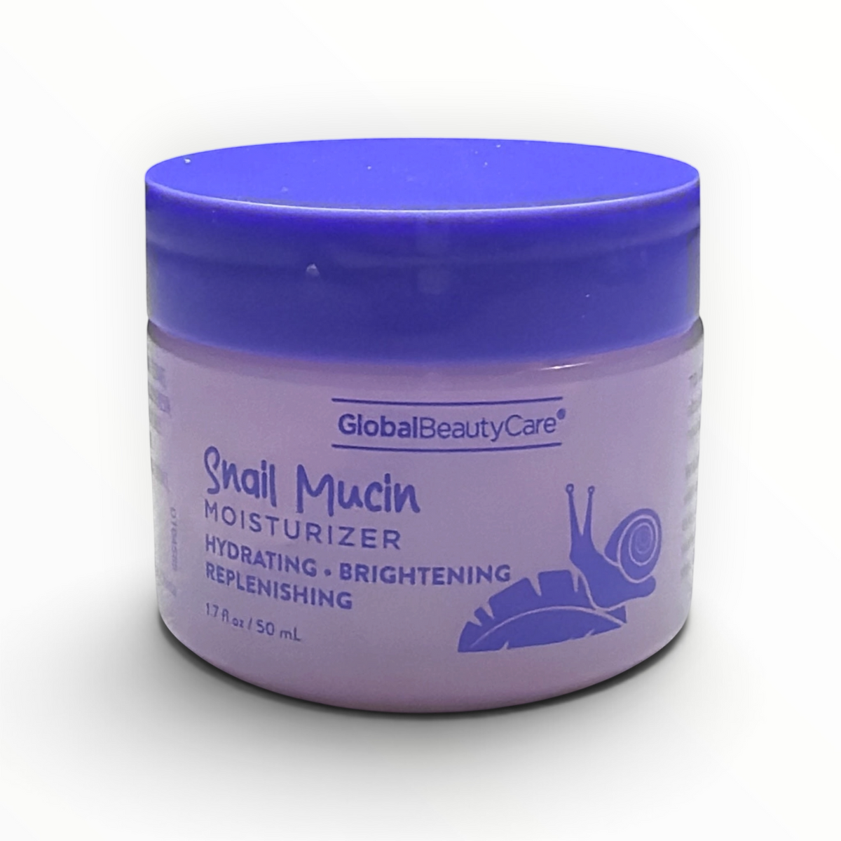 Crema hidratante facial MTP Commerce GlobalBeautyCare con mucina de caracol en frasco morado de 50 ml
