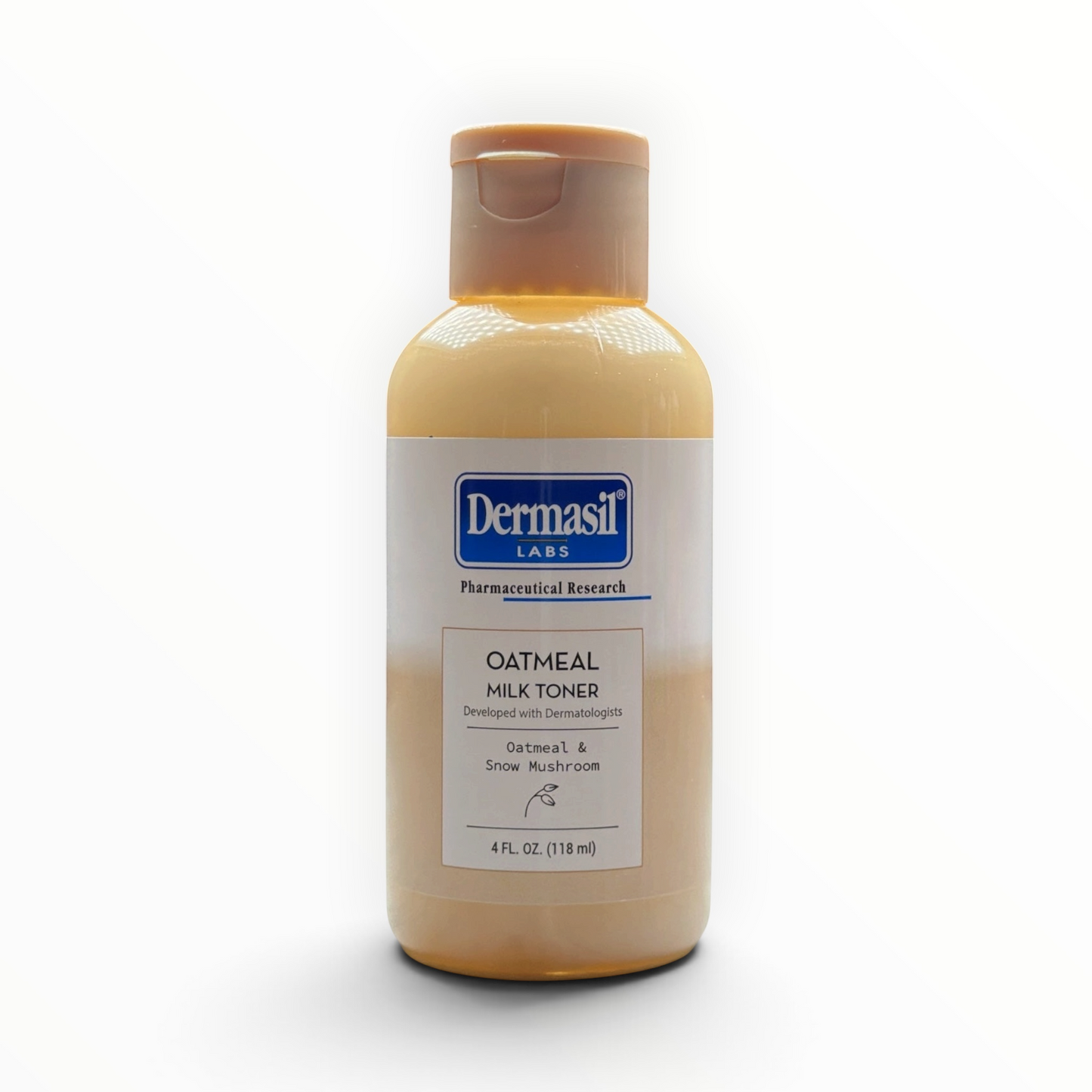 Tónico facial Dermasil Labs Oatmeal Milk con avena y hongo de nieve en envase de 118 ml de MTP Commerce