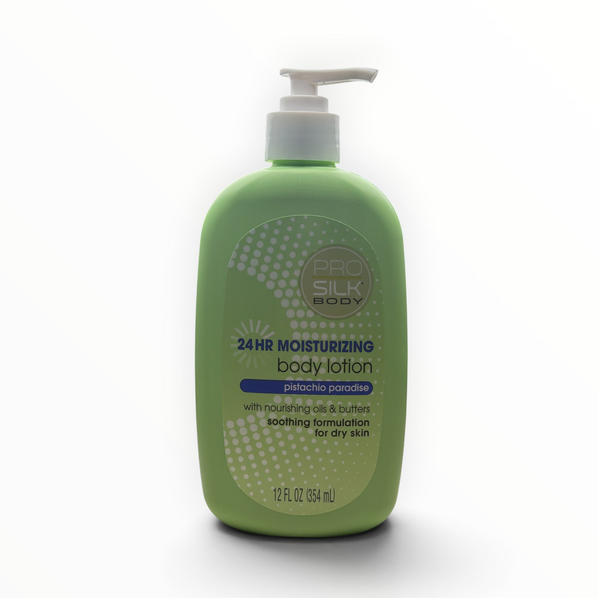 PRO SILK BODY Pistachio Paradise 24-Hour Moisturizing Body Lotion 12 fl oz pump bottle