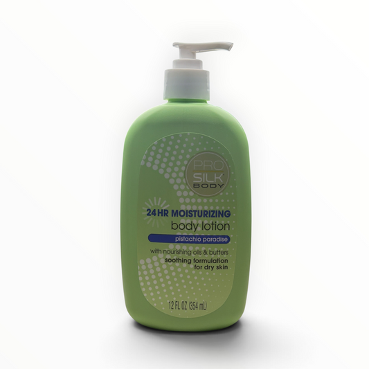 PRO SILK BODY Pistachio Paradise 24-Hour Moisturizing Body Lotion 12 fl oz pump bottle