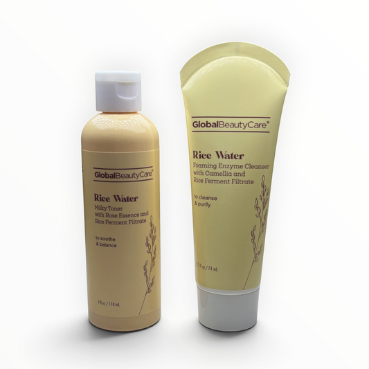Global Beauty Care Rice Water Foaming Enzyme Cleanser and Milky Toner 2-piece set