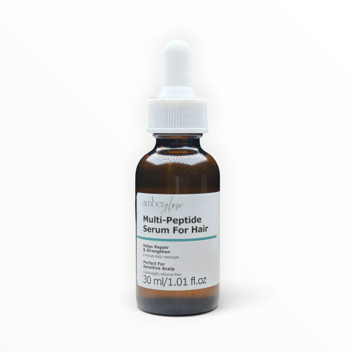 amberglow Multi-Peptide Serum for Hair 1.01 fl oz glass dropper bottle