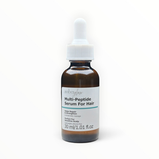 amberglow Multi-Peptide Serum for Hair 1.01 fl oz glass dropper bottle