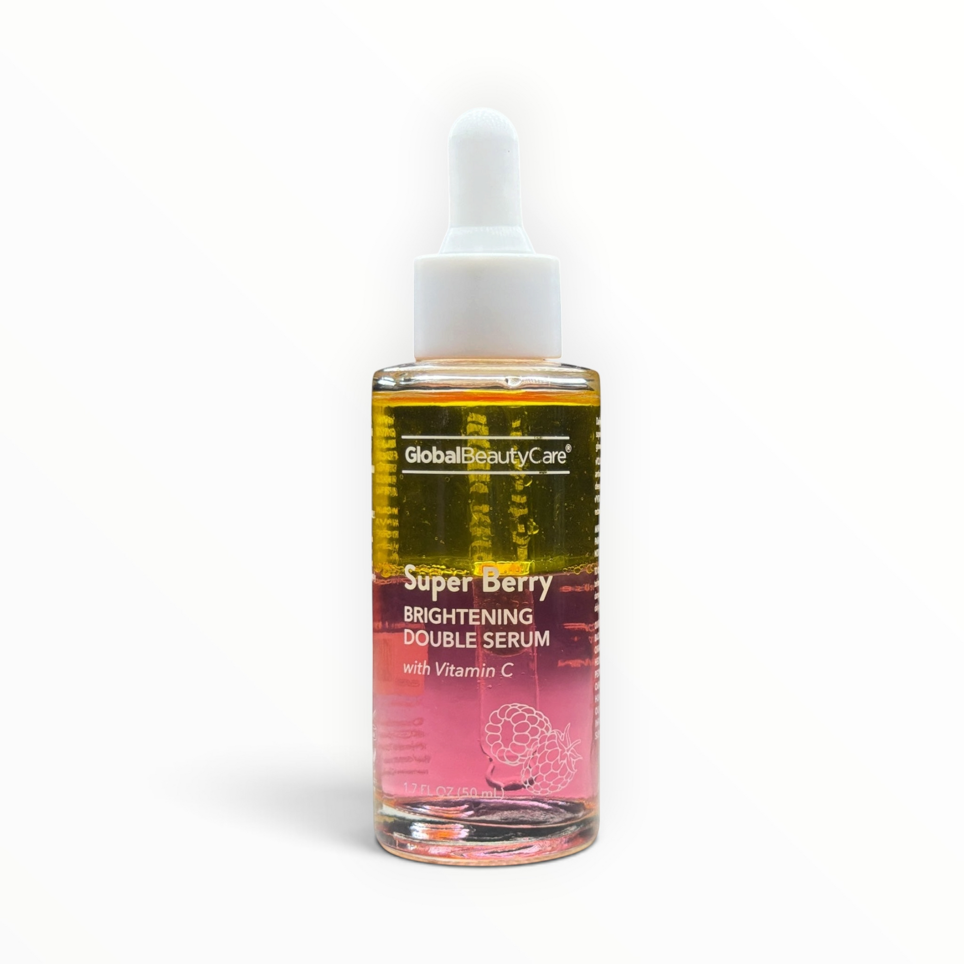 Suero facial bifásico MTP Commerce GlobalBeautyCare con vitamina C y extracto de bayas en frasco con gotero