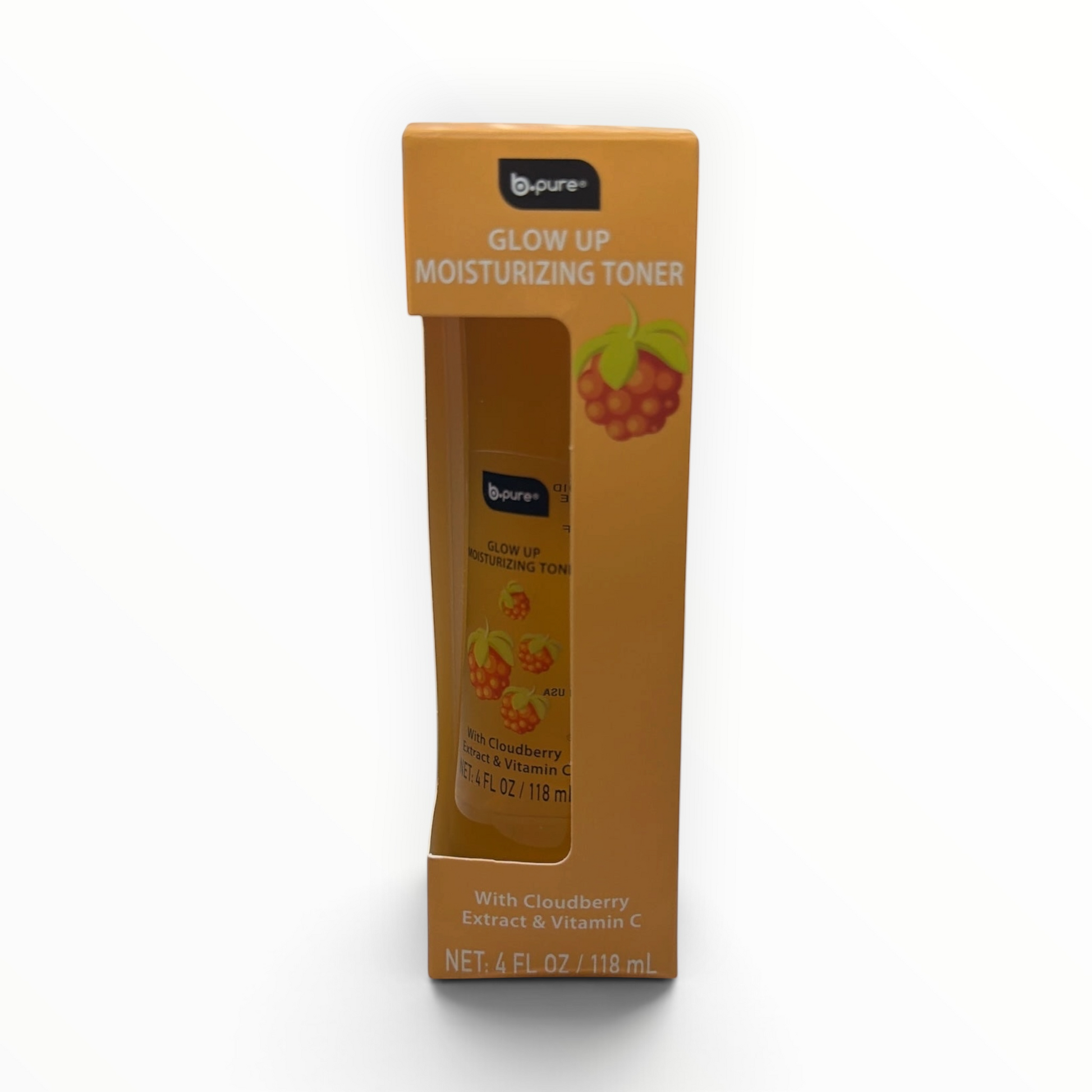 Tónico facial hidratante MTP Commerce b.pure Glow Up con extracto de mora de los pantanos y vitamina C en caja